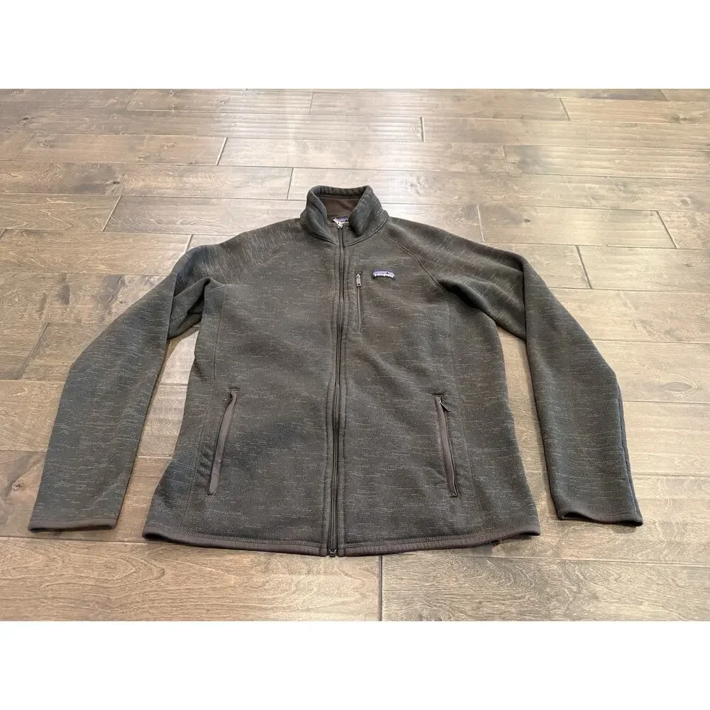 Patagonia Mens Dark Gray Better Sweater Full Zip Fleece Jacket Size L Large